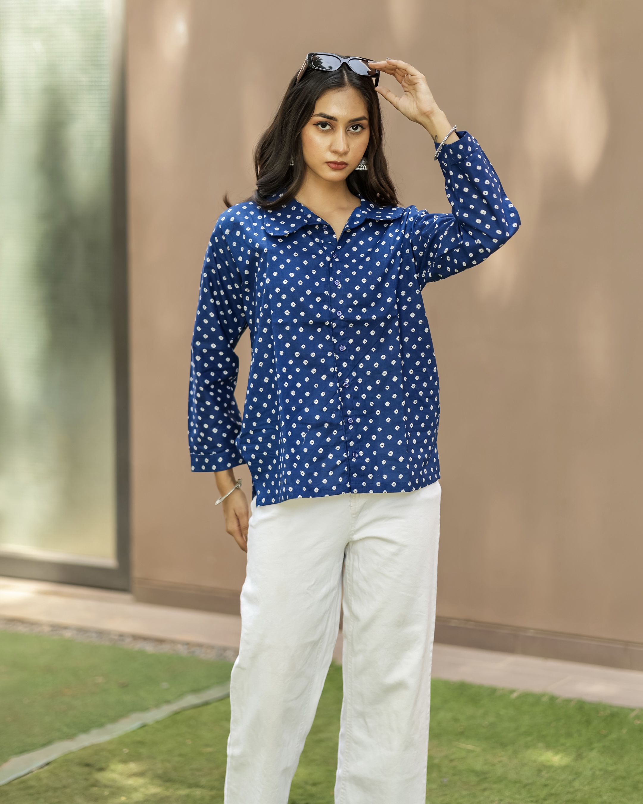 Stylish Printed Cotton Shirt Top for Women | Casual & Office Wear