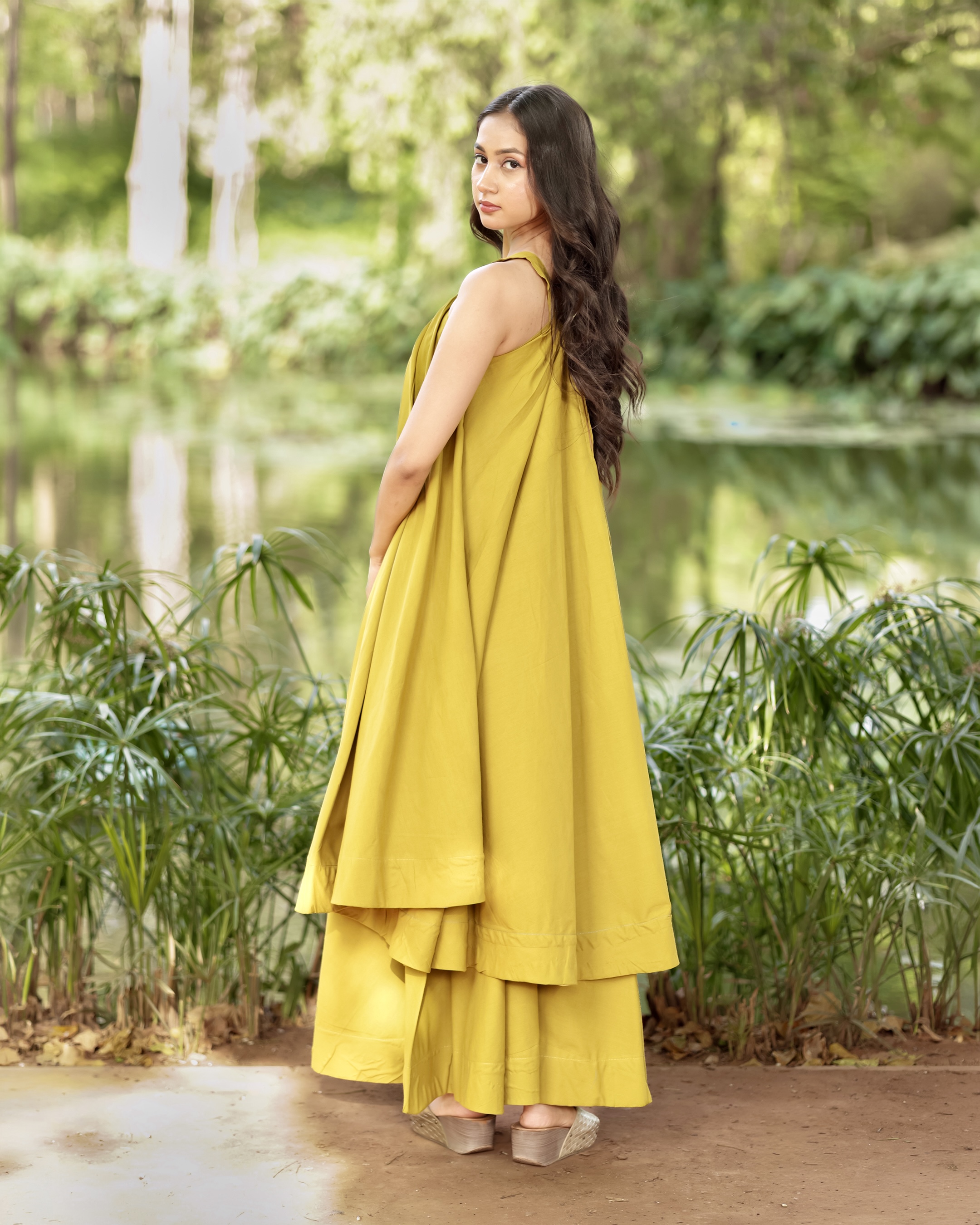 Mustard Yellow Flowy Designer Kurti Sets ✨ thumbnail 6